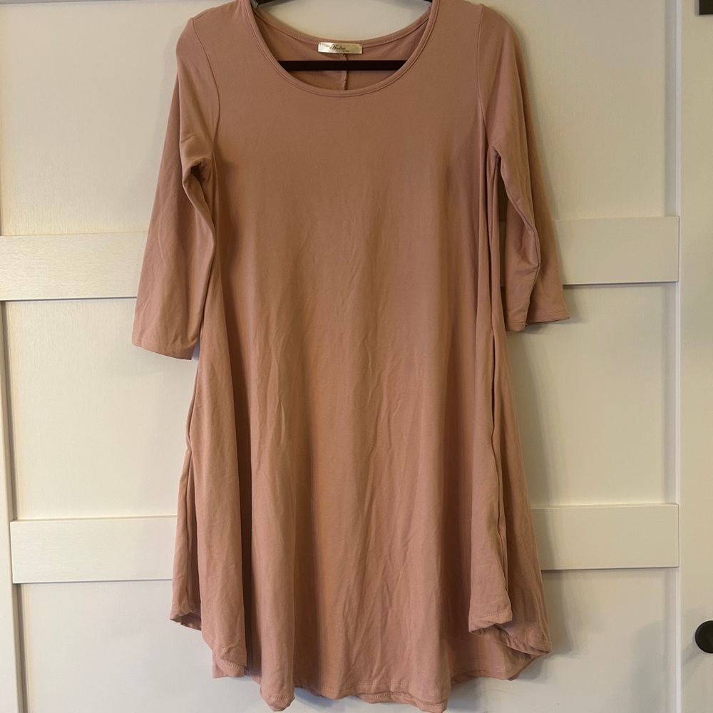 Andree Dusty Pink Long Sleeve Dress